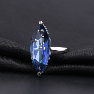 "The Azure Mystique" 11.45ct Marquise Cut Iolite Blue Mystic Quartz Solitaire Ring - Premium Jewelry from Dazzling Delights - Just $63.75! Shop now at Dazzling Delights
