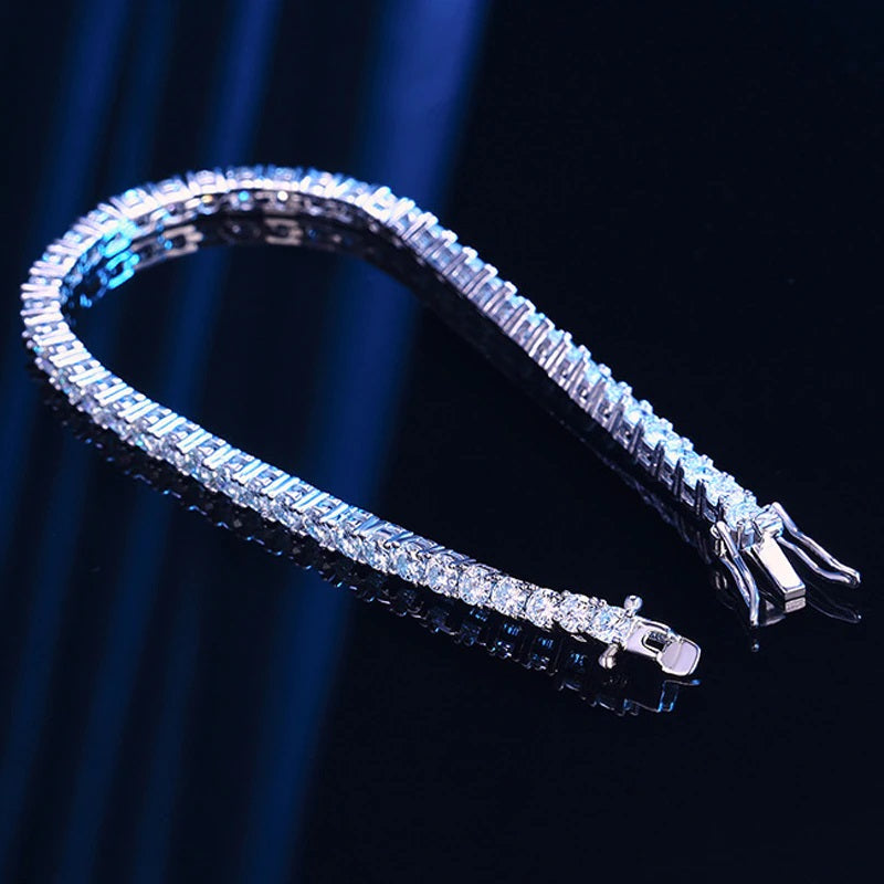Round Brilliant Cut Moissanite Tennis Bracelets - Premium Jewelry from Dazzling Delights - Just $192.95! Shop now at Dazzling Delights