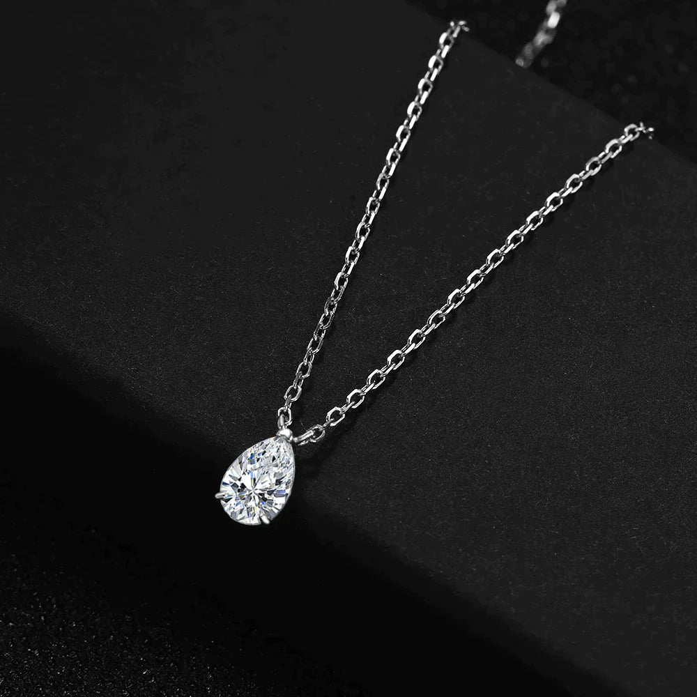 Pear Cut Moissanite Drop Pendant Necklace - Premium Jewelry from Dazzling Delights - Just $119.95! Shop now at Dazzling Delights