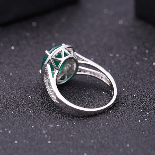 "The Evergreen Elegance" 11x9mm Oval Cut Green Agate Ring - Premium Jewelry from Dazzling Delights - Just $74.95! Shop now at Dazzling Delights