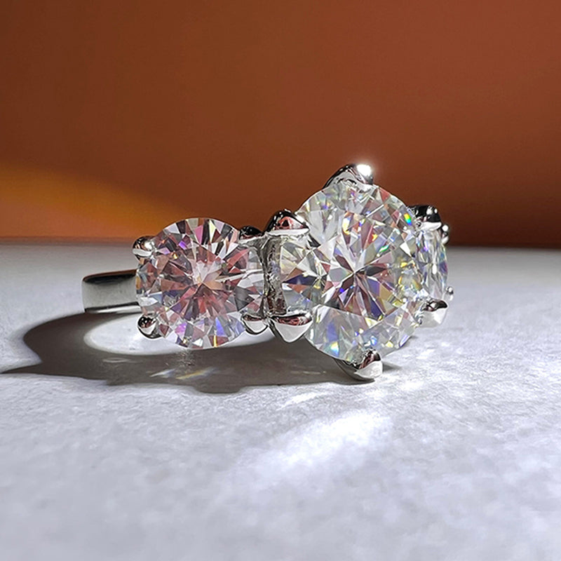 5ct Moissanite Trilogy Ring - Premium Jewelry from Dazzling Delights - Just $235.95! Shop now at Dazzling Delights