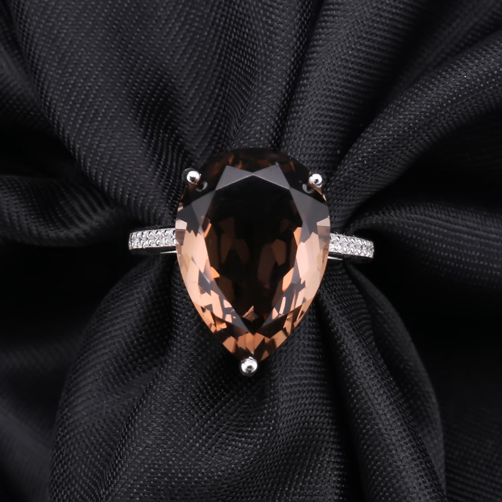 "The Mocha Mirage" 10.6ct Pear Cut Smoky Quartz Ring - Premium Jewelry from Dazzling Delights - Just $92.95! Shop now at Dazzling Delights