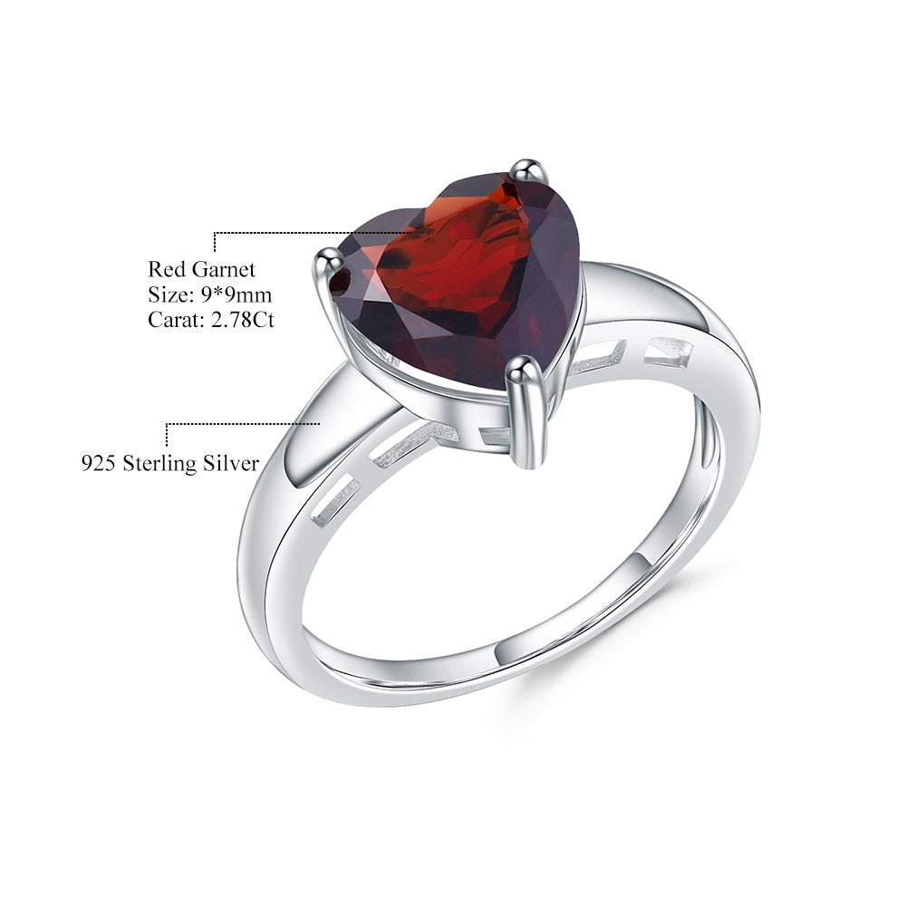 "The Heart's Desire" 2.78ct Heart Cut Garnet Solitaire Ring - Premium Jewelry from Dazzling Delights - Just $92.95! Shop now at Dazzling Delights