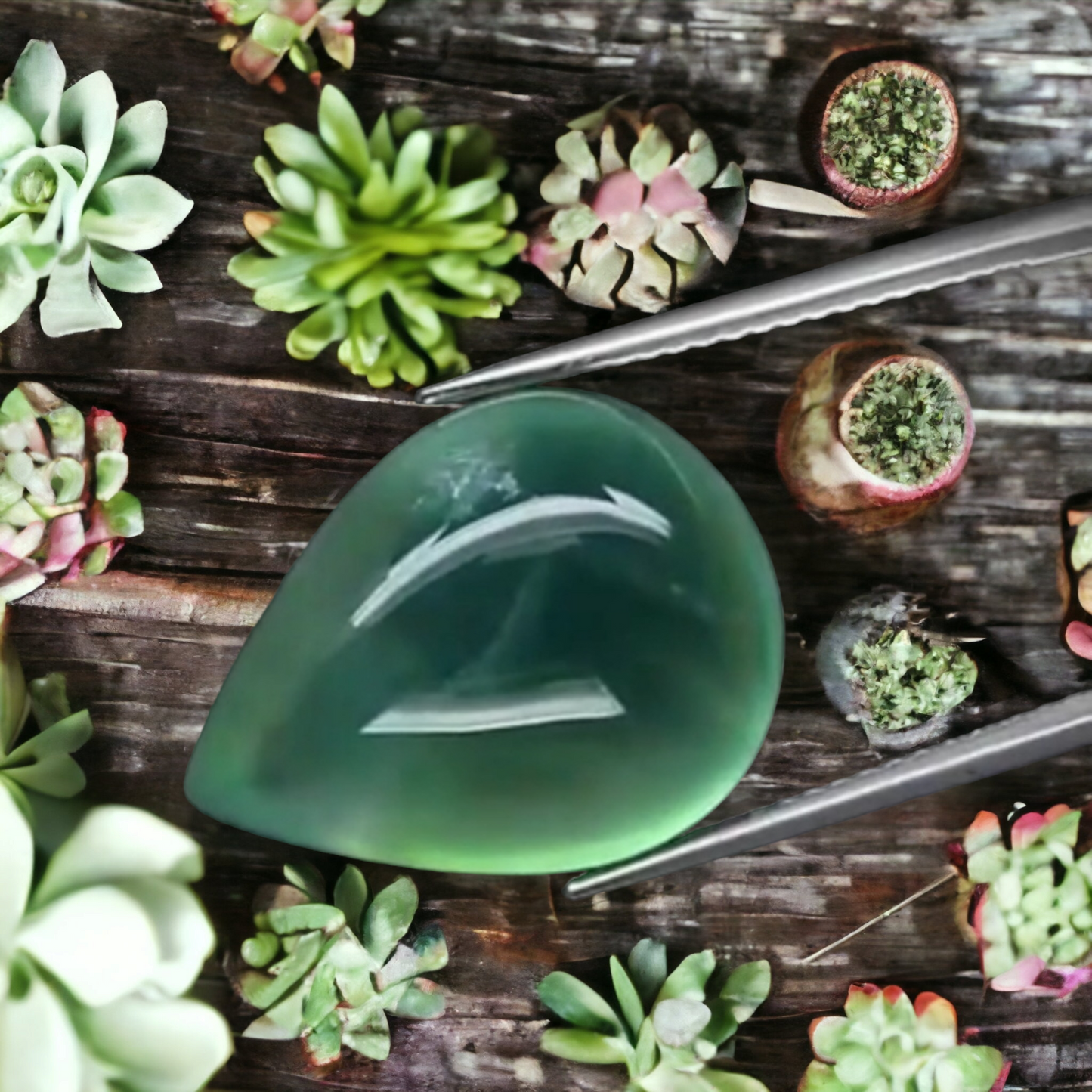 18.71ct Pear Cabochon Green Prehnite - Premium Jewelry from Dazzling Delights - Just $31.95! Shop now at Dazzling Delights