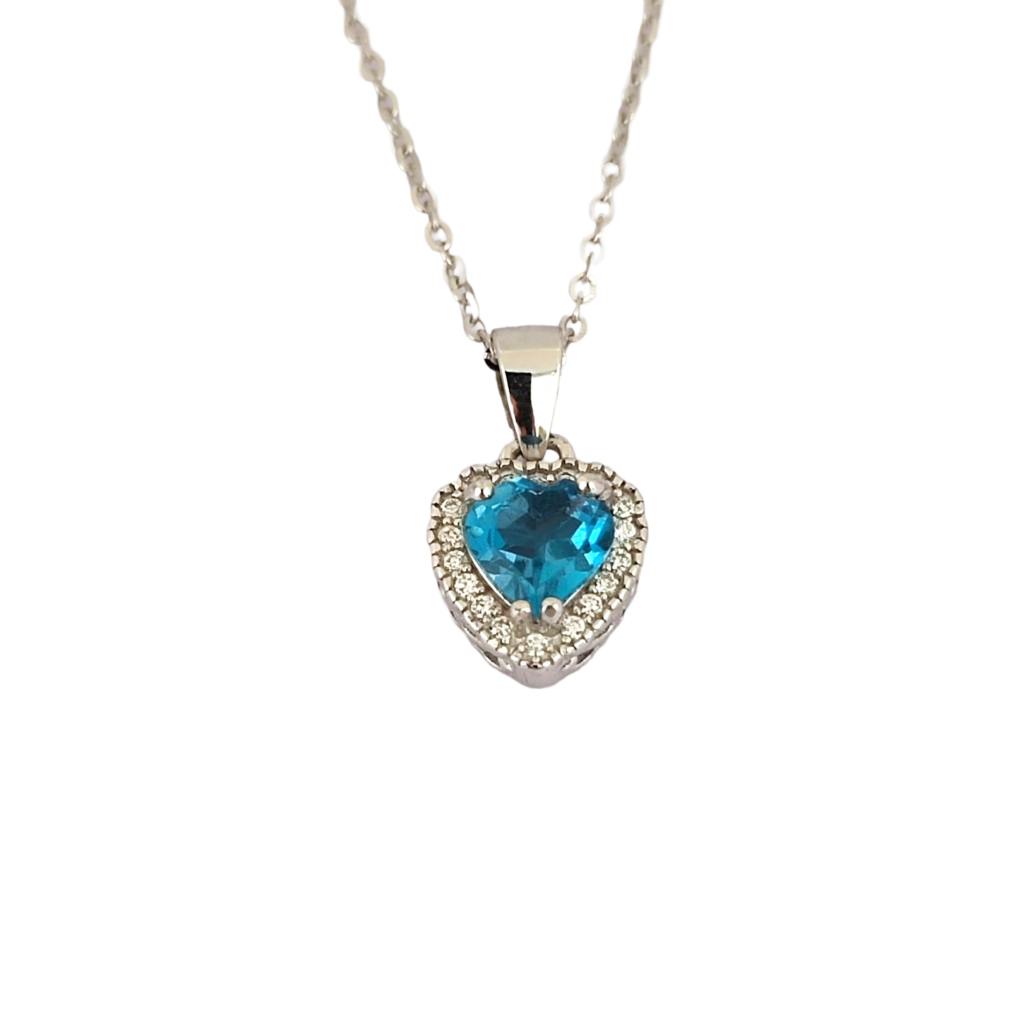 Heart Cut Swiss Blue Topaz Pendant Necklace - Premium Jewelry from Dazzling Delights - Just $61.95! Shop now at Dazzling Delights