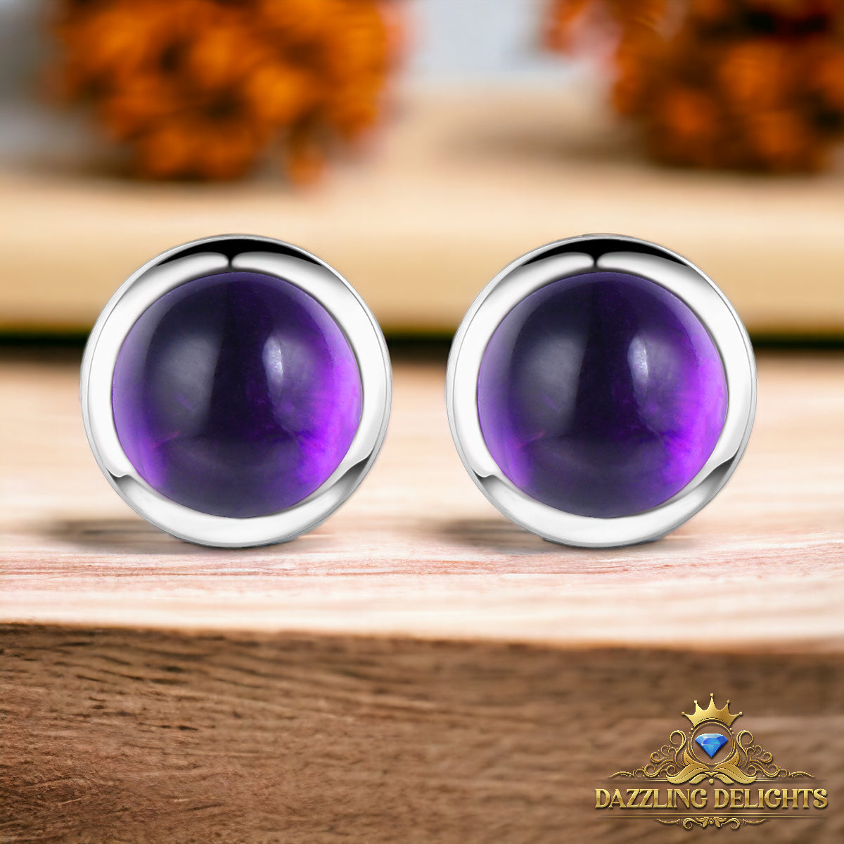5mm Round Cabochon Cut Natural Gemstone Stud Earrings - Your Choice of Gemstone - Premium Jewelry from Dazzling Delights - Just $55.95! Shop now at Dazzling Delights