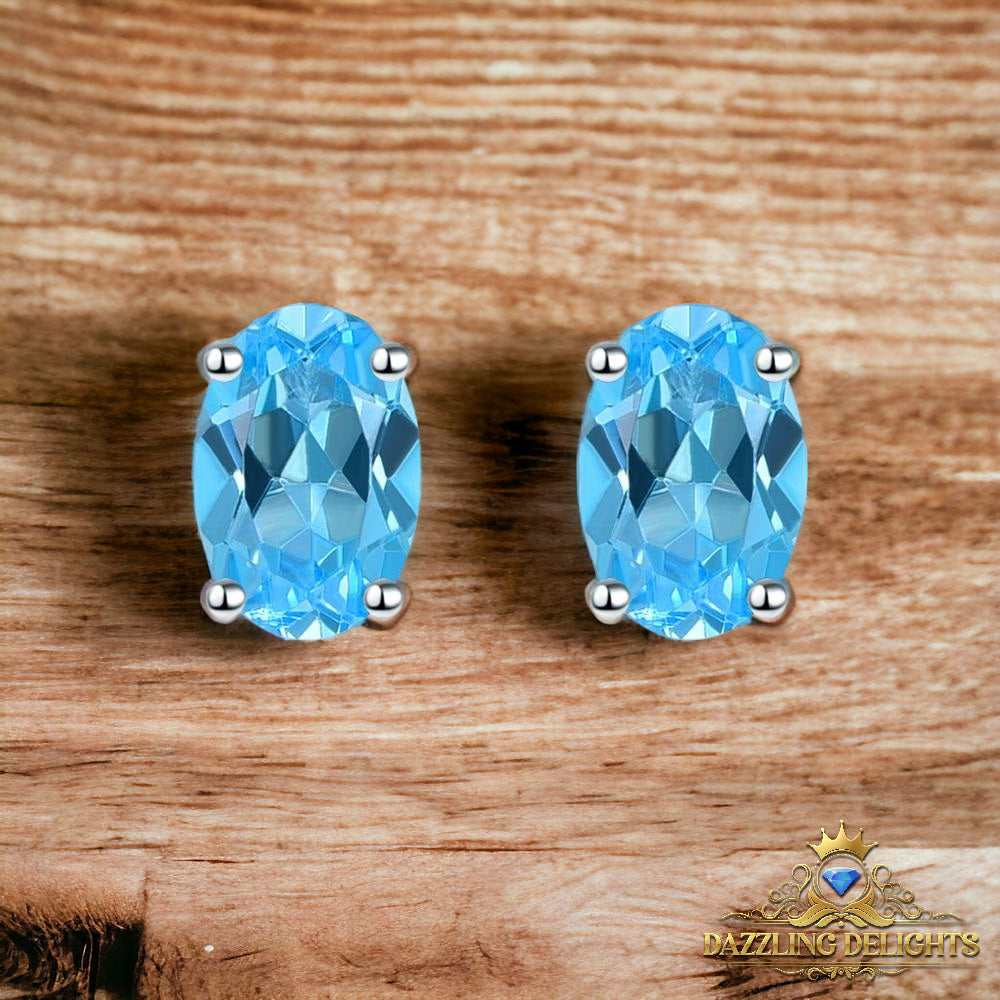 6x4mm Oval Cut Natural Gemstone Stud Earrings - Your Choice of Gemstone - Premium Jewelry from Dazzling Delights - Just $55.95! Shop now at Dazzling Delights