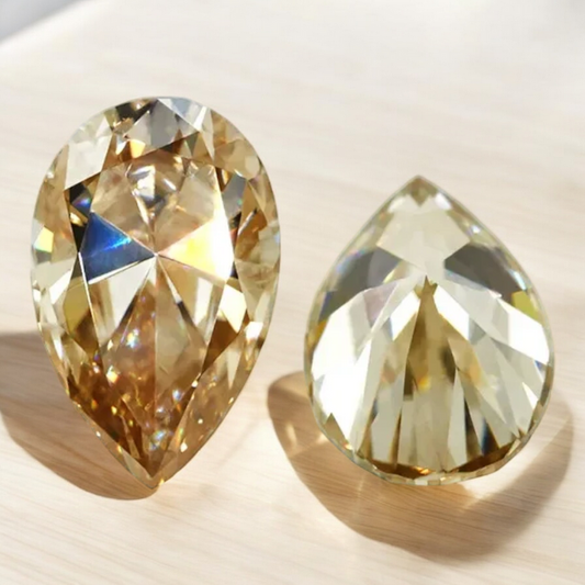 Champagne Pear Cut Moissanites - Premium Jewelry from Dazzling Delights - Just $83.33! Shop now at Dazzling Delights