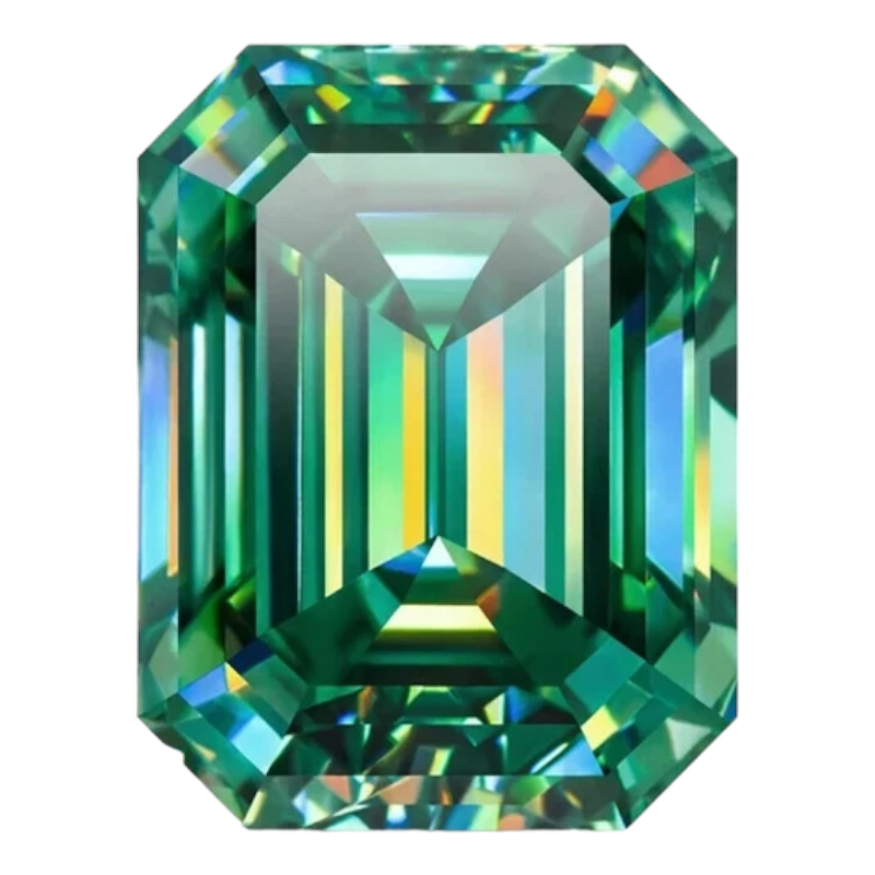Emerald Green Emerald Cut Moissanites - Premium Jewelry from Dazzling Delights - Just $83.33! Shop now at Dazzling Delights