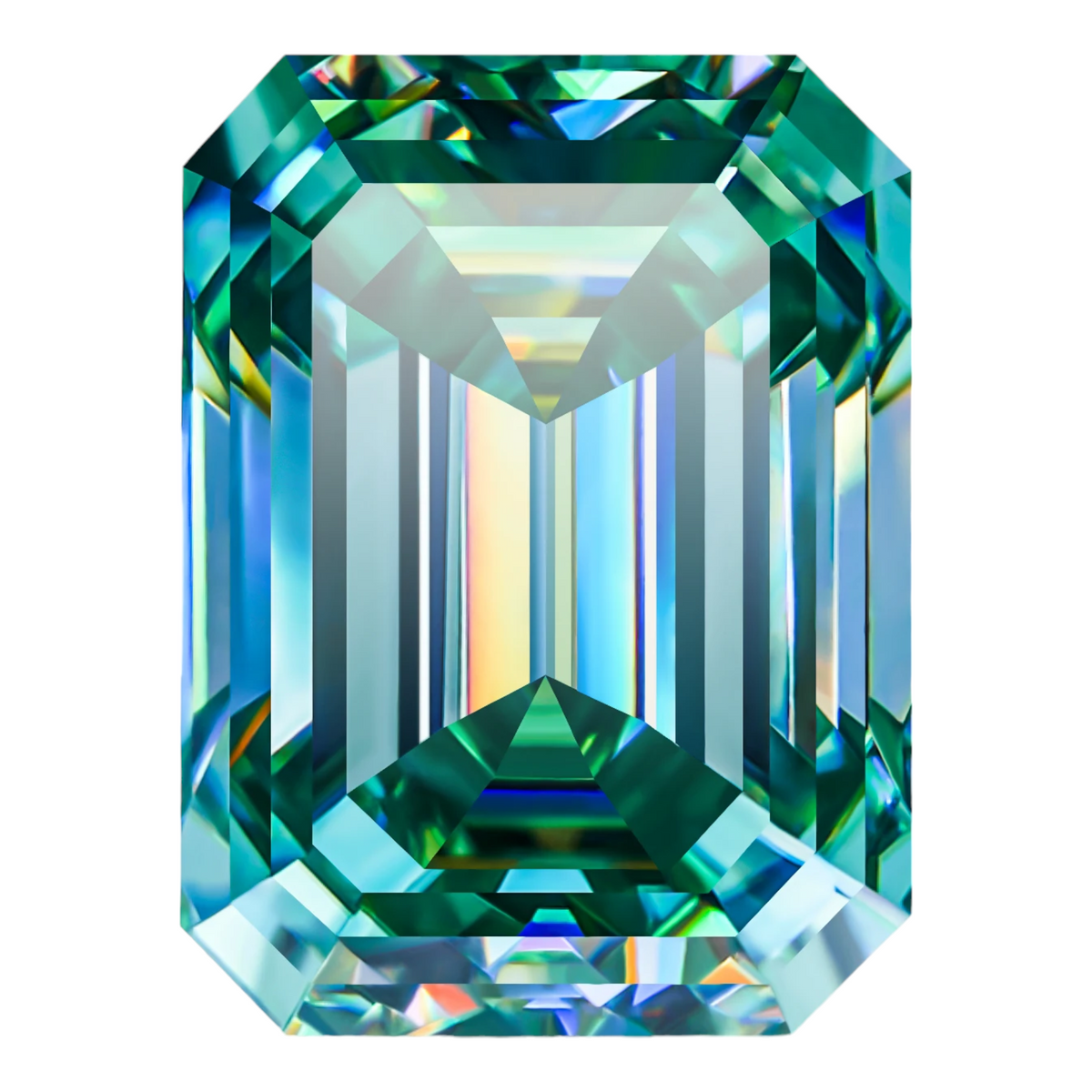 Bluish Green Emerald Cut Moissanites - Premium Jewelry from Dazzling Delights - Just $83.33! Shop now at Dazzling Delights