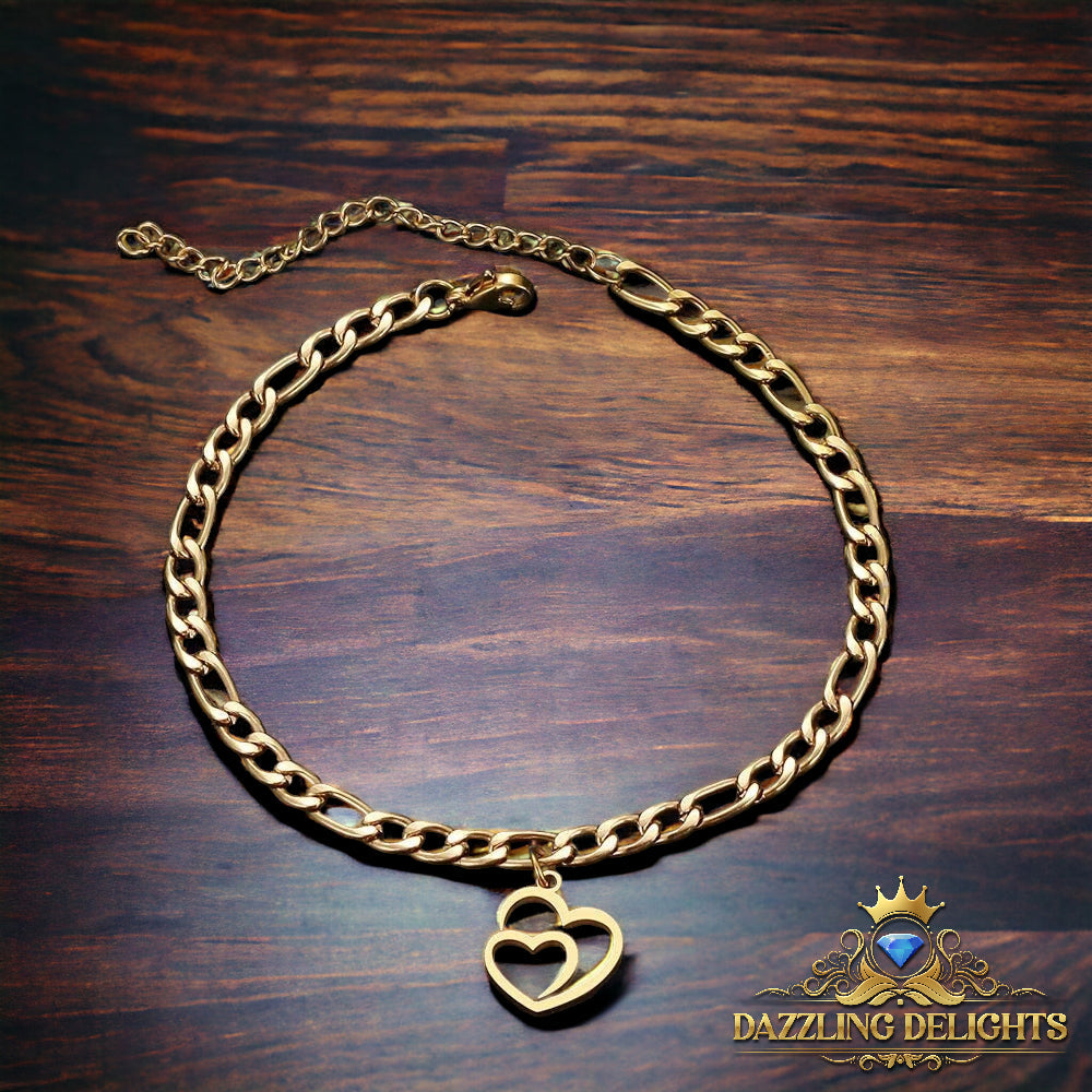 Titanium Double Heart Bracelet - Premium Jewelry from Dazzling Delights - Just $27.95! Shop now at Dazzling Delights