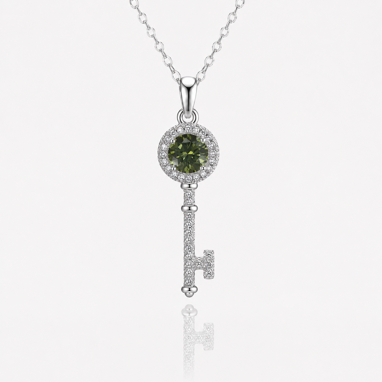 Moissanite Key Pendant Necklace