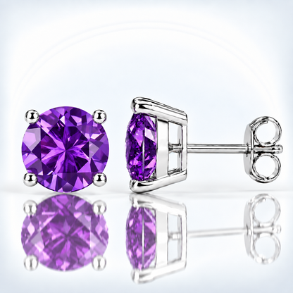 5mm Natural Gemstone Round Stud Earrings – 8 Gemstones