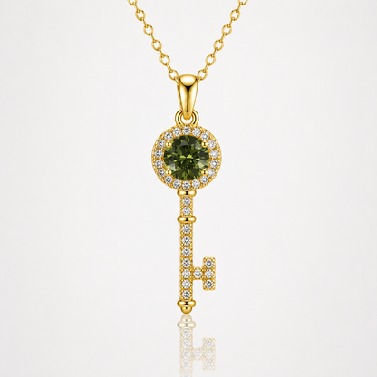 Moissanite Key Pendant Necklace