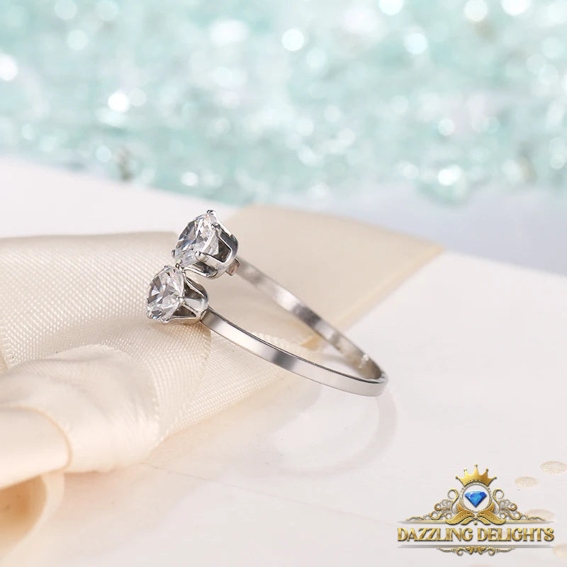 Titanium Open Ring with 6mm Cubic Zirconia - Premium Jewelry from Dazzling Delights - Just $46.95! Shop now at Dazzling Delights