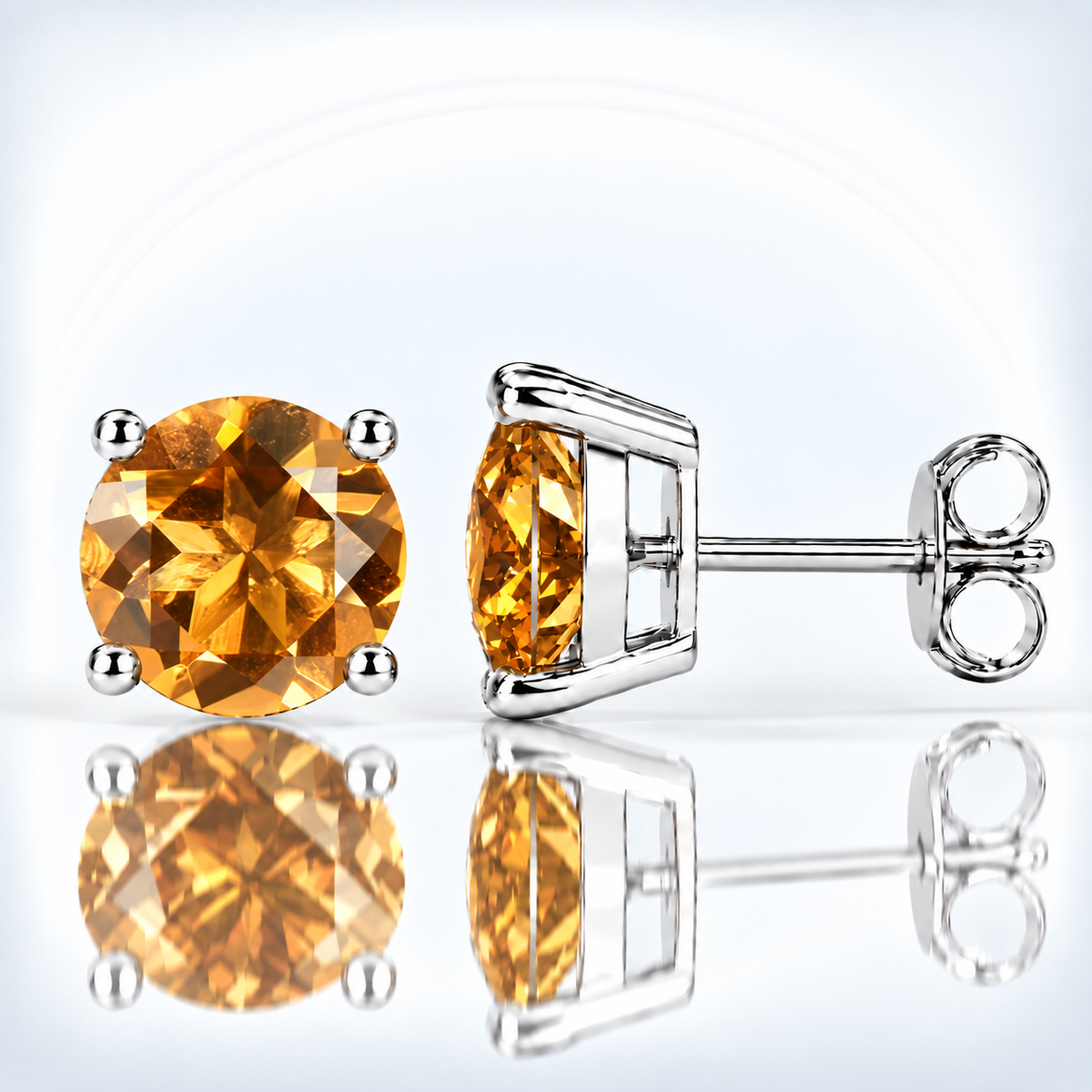 5mm Natural Gemstone Round Stud Earrings – 8 Gemstones