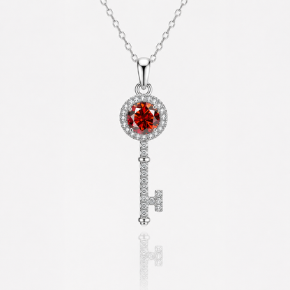 Moissanite Key Pendant Necklace