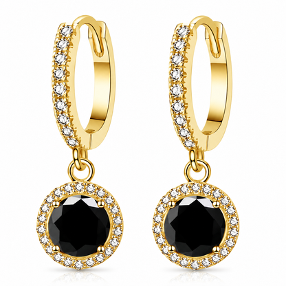 Halo Moissanite Hoop Drop Earrings – 1.0ct Round Brilliant Earrings