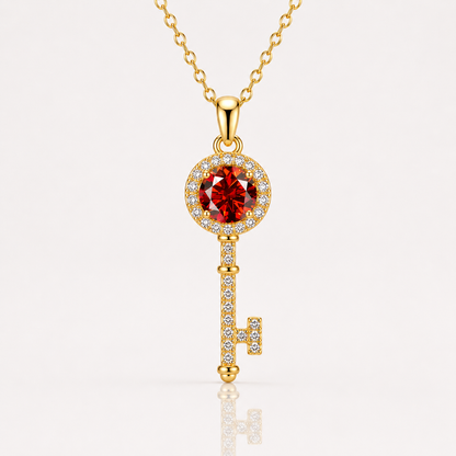 Moissanite Key Pendant Necklace