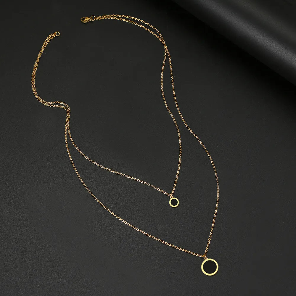 Titanium Black Disk Double Pendant Necklace - Premium Jewelry from Dazzling Delights - Just $28.95! Shop now at Dazzling Delights