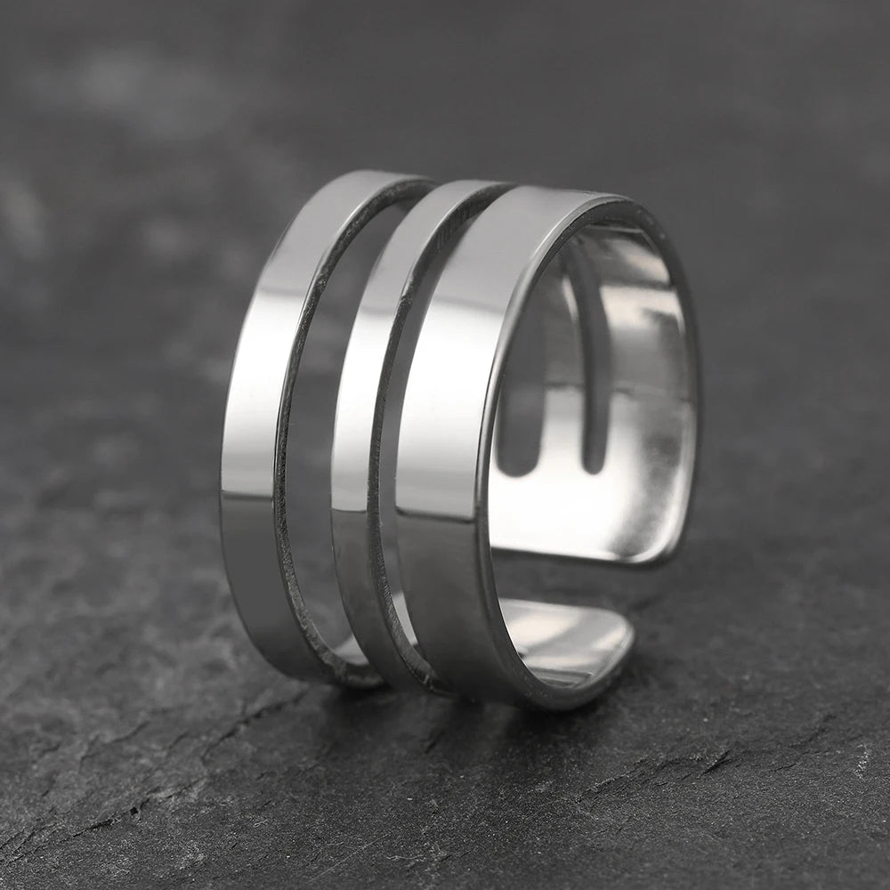 Titanium Three Tine Adjustable Ring - Premium Jewelry from Dazzling Delights - Just $19.95! Shop now at Dazzling Delights