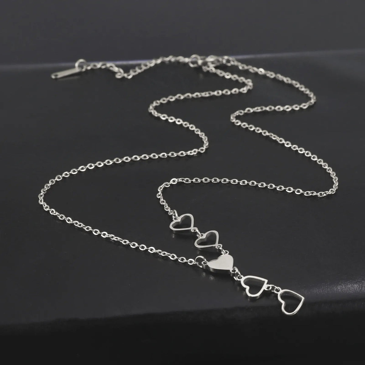 Titanium Five Heart Pendant Necklace - Premium Jewelry from Dazzling Delights - Just $27.95! Shop now at Dazzling Delights