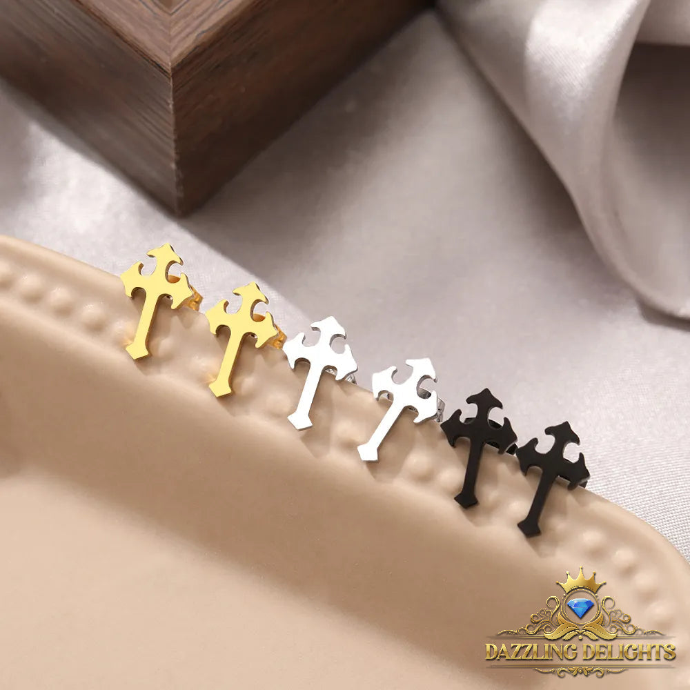 Titanium Cross Stud Earrings - Premium Jewelry from Dazzling Delights - Just $27.95! Shop now at Dazzling Delights