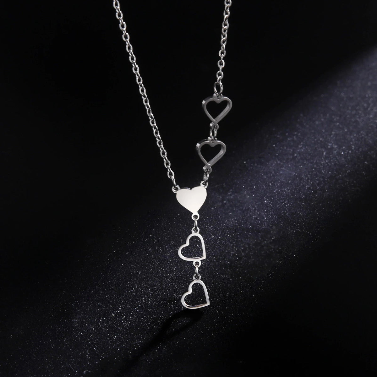 Titanium Five Heart Pendant Necklace - Premium Jewelry from Dazzling Delights - Just $27.95! Shop now at Dazzling Delights