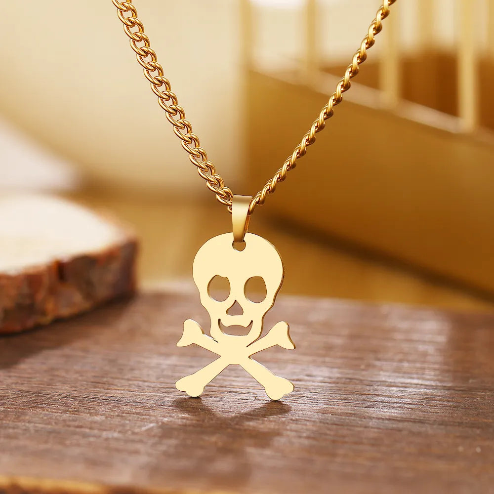 Titanium Skull and Crossbones Pendant Necklace - Premium Jewelry from Dazzling Delights - Just $22.95! Shop now at Dazzling Delights