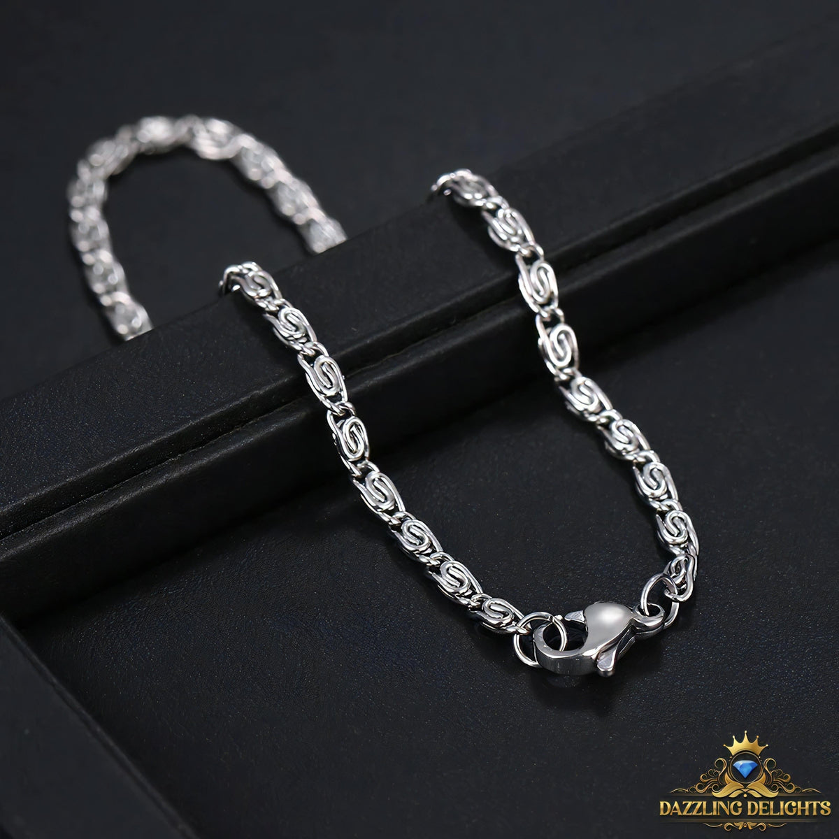 Silver Titanium Chain Bracelet - Premium Jewelry from Dazzling Delights - Just $19.95! Shop now at Dazzling Delights