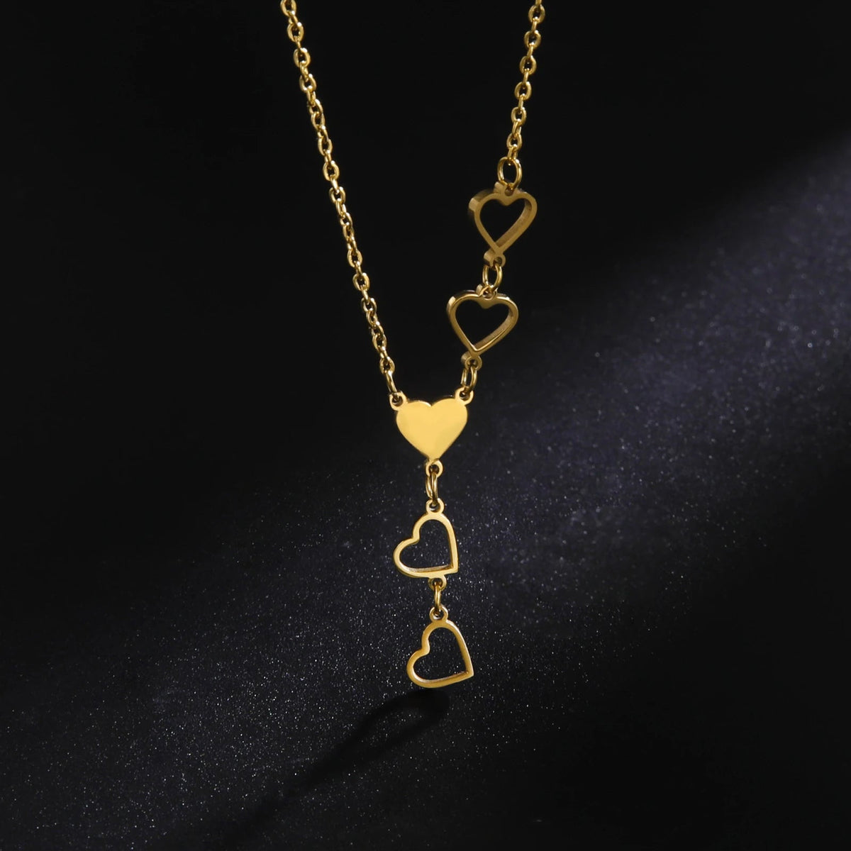 Titanium Five Heart Pendant Necklace - Premium Jewelry from Dazzling Delights - Just $27.95! Shop now at Dazzling Delights