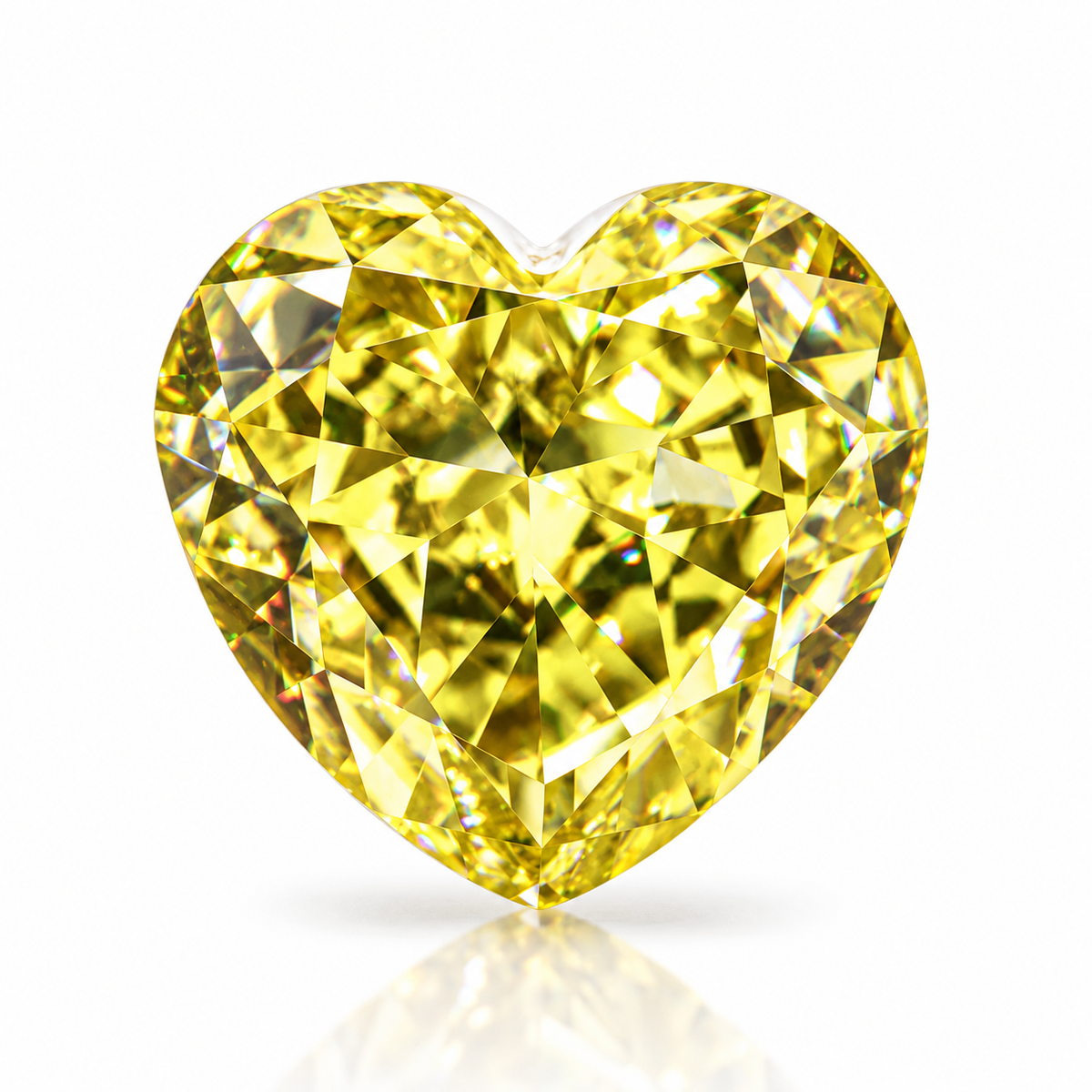 Vivid Canary Yellow Heart Cut Moissanites