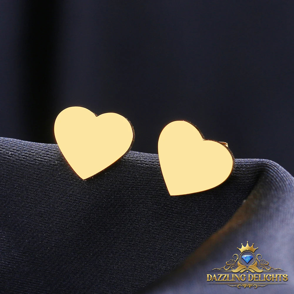 Titanium Solid Heart Stud Earrings - Premium Jewelry from Dazzling Delights - Just $22.95! Shop now at Dazzling Delights