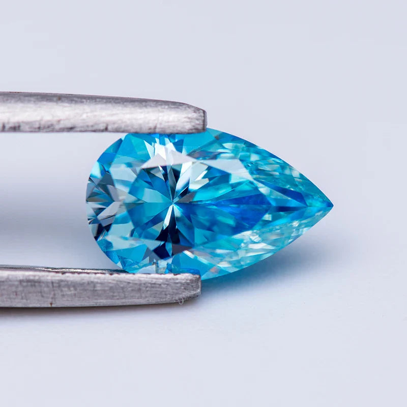 Sea Blue Pear Cut Moissanites - Premium Jewelry from Dazzling Delights - Just $83.33! Shop now at Dazzling Delights