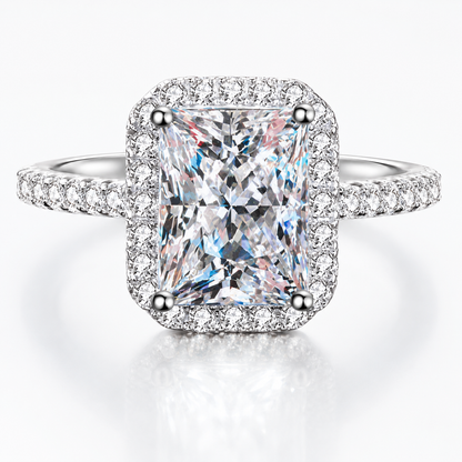 Radiant Halo Moissanite Engagement Ring
