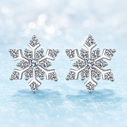 Snowflake Moissanite Stud Earrings