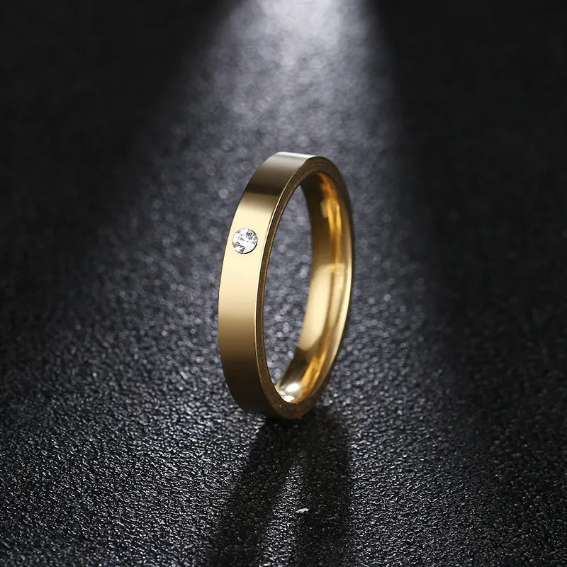 Titanium Single Stone 5mm Wedding Band - Premium Jewelry from Dazzling Delights - Just $25.95! Shop now at Dazzling Delights