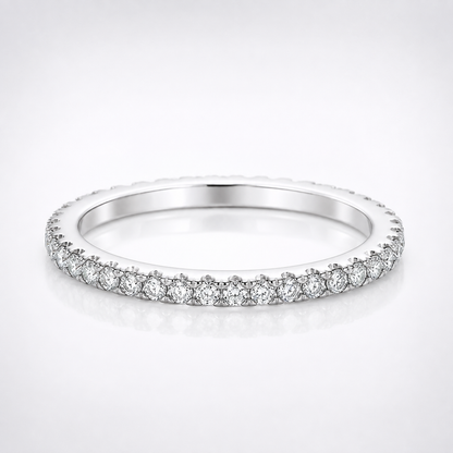 Aliança de casamento com anel de eternidade completo de moissanite com corte brilhante redondo de 0,50 ct