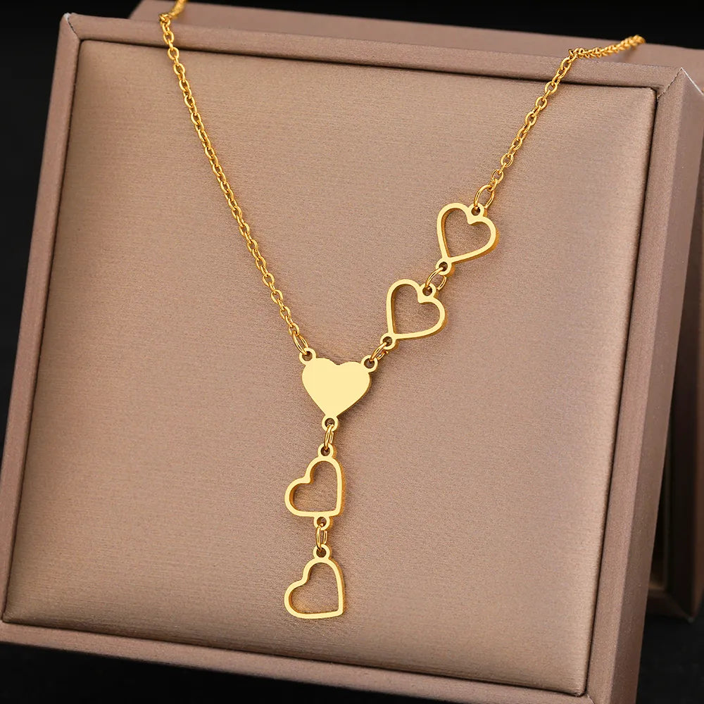 Titanium Five Heart Pendant Necklace - Premium Jewelry from Dazzling Delights - Just $27.95! Shop now at Dazzling Delights