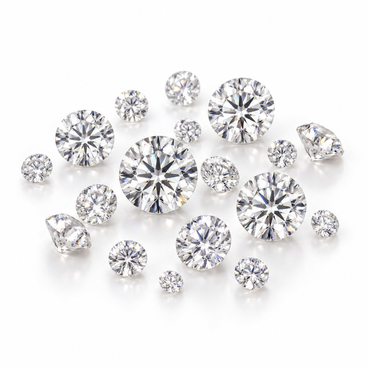 1ct Pack Round Brilliant Melee Moissanite – D Colour VVS1