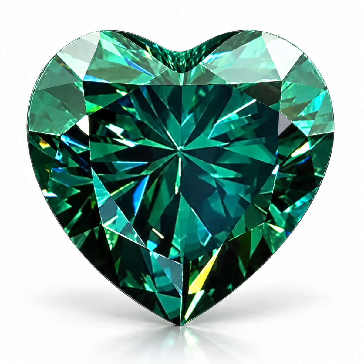 Green Heart Cut Moissanites