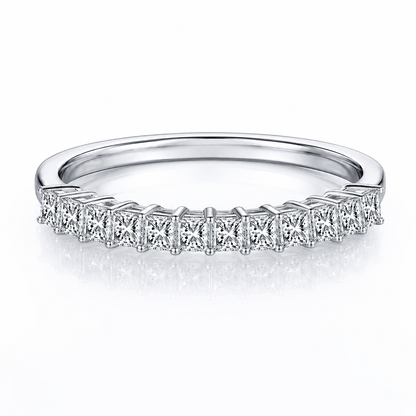 1ct Princess Cut Moissanite Half-Eternity Wedding Band
