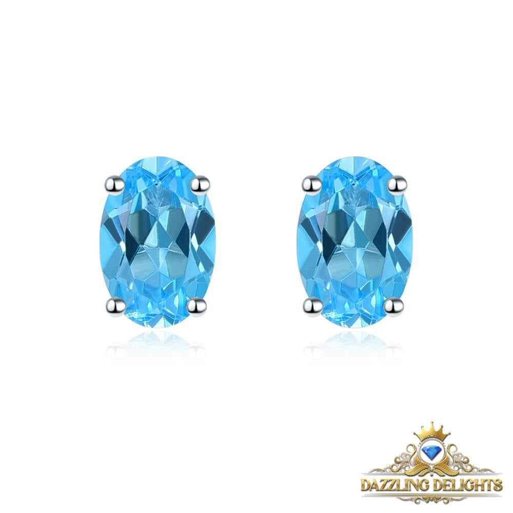 6x4mm Oval Cut Natural Gemstone Stud Earrings - Your Choice of Gemstone - Premium Jewelry from Dazzling Delights - Just $55.95! Shop now at Dazzling Delights
