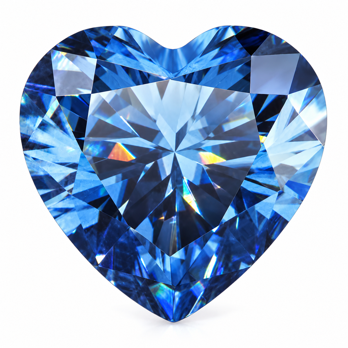 Royal Blue Heart Cut Moissanites