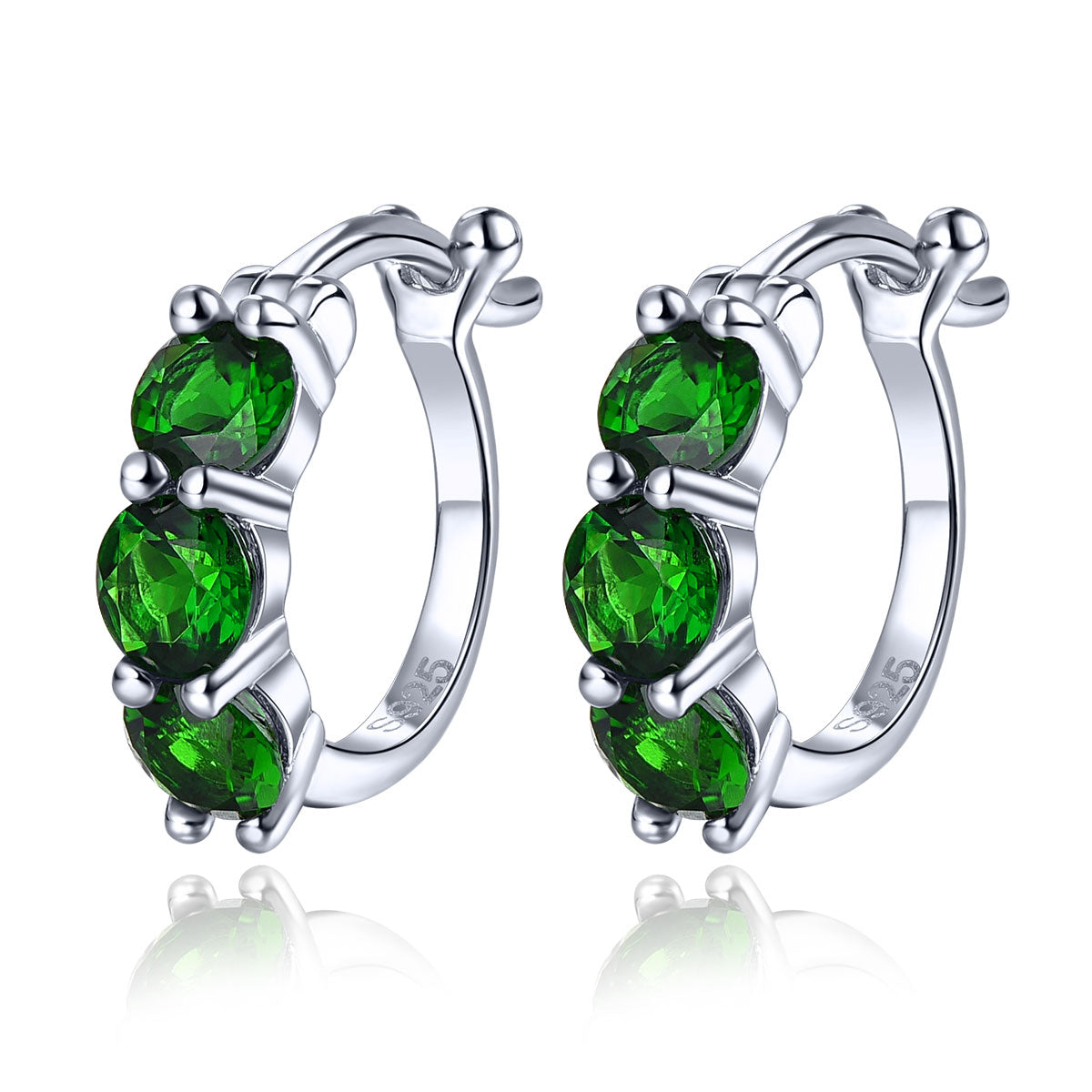 Tri-Stone Round Cut Natural Gemstone Earrings - Your Choice of Gemstones - Premium Jewelry from Dazzling Delights - Just $92.95! Shop now at Dazzling Delights