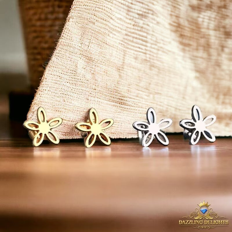 Titanium Flower Stud Earrings - Premium Jewelry from Dazzling Delights - Just $22.95! Shop now at Dazzling Delights