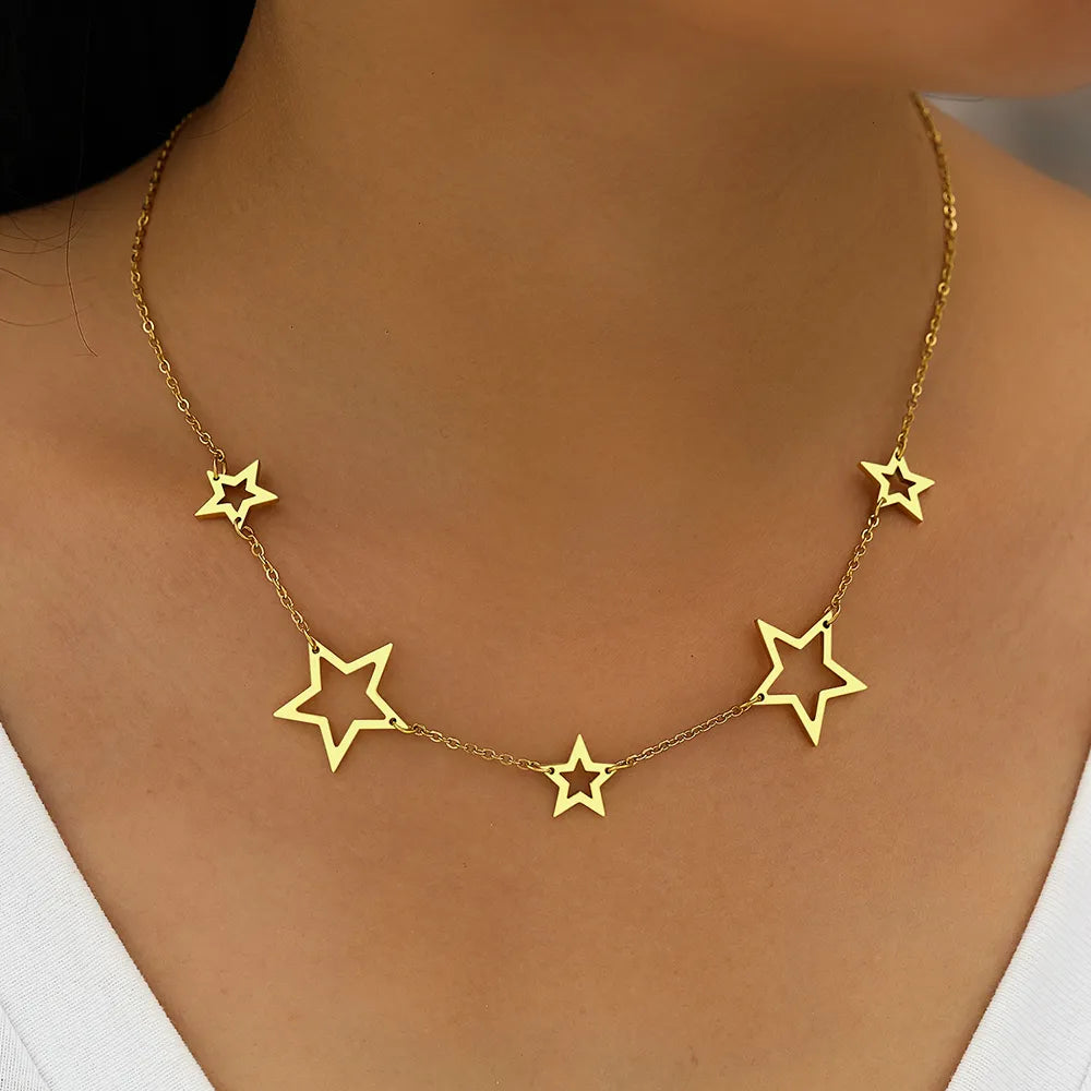 Titanium Five Star Pendant Necklace - Premium Jewelry from Dazzling Delights - Just $29.95! Shop now at Dazzling Delights