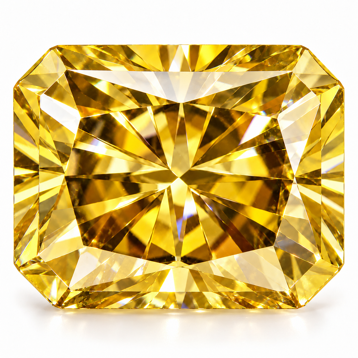 Sun Yellow Radiant Cut Moissanites