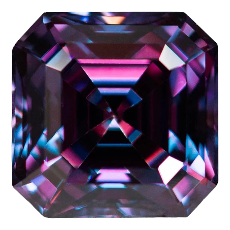 Imperial Purple Asscher Cut Moissanites - Premium Jewelry from Dazzling Delights - Just $83.33! Shop now at Dazzling Delights
