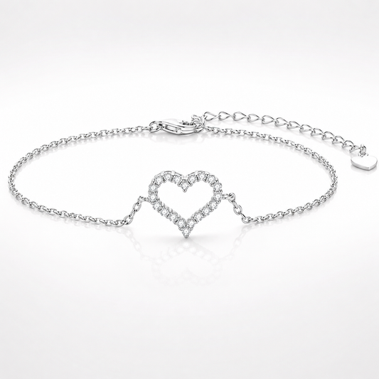 Pulseira Coração Moissanite 